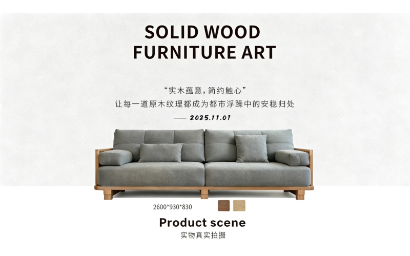 新款水曲柳实木沙发：木纹里的安稳归处